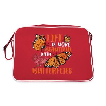 Cadeau monarque papillon - Sac Retro - rouge/blanc - Dos