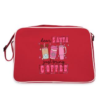 Winterzeit Schneeflocken Weihnachten Eis Geschenk - Retro Tasche - Rot/Weiß - Hinten