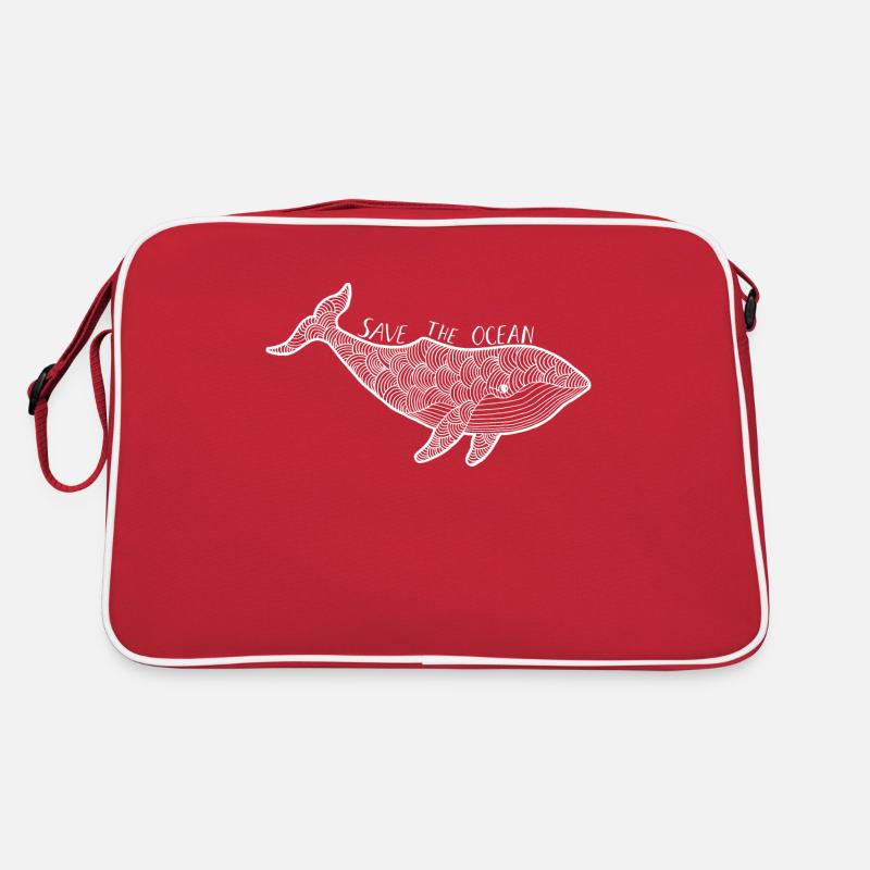 Whale - save the ocean Retro Bag