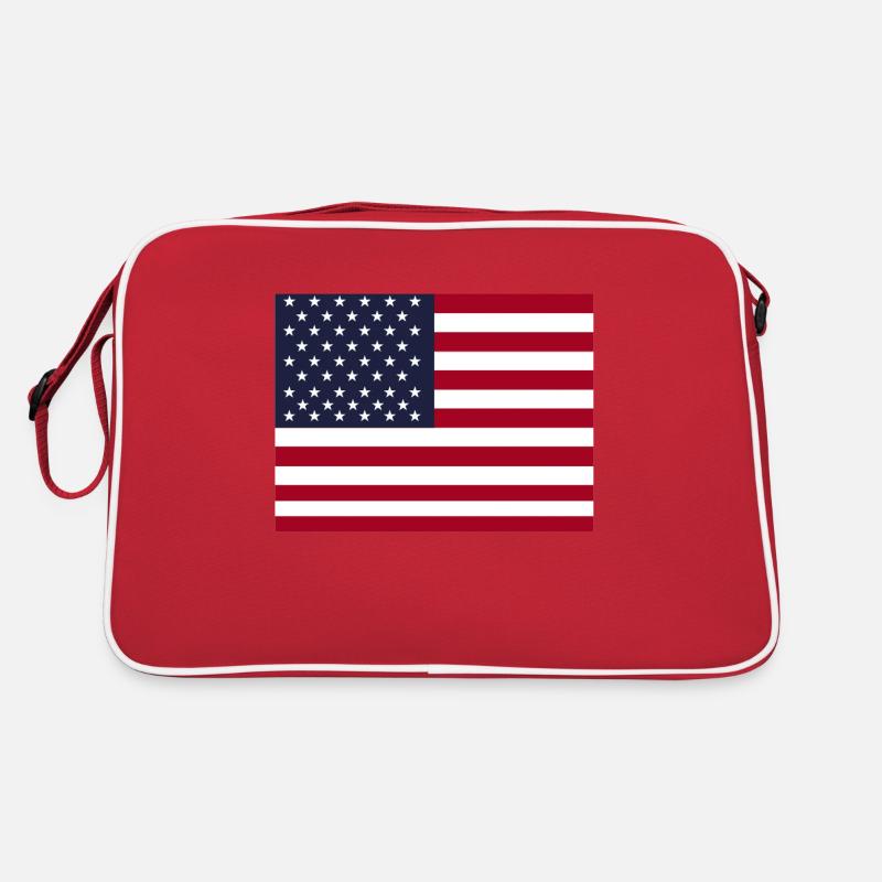 USA Flagge Amerika - Retro Tasche - Rot/Weiß
