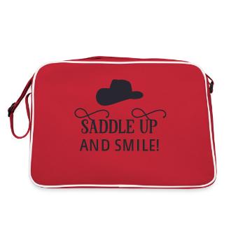 Saddle up and smile - Retro Bag - red/white - Back