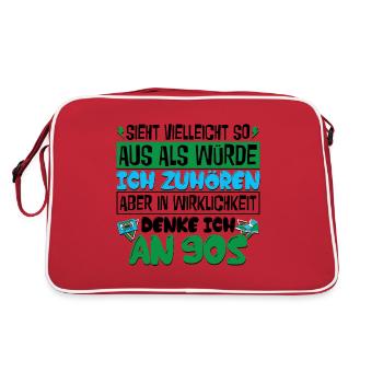 in Wirklichkeit denke ich an 90s - Retro Tasche - Rot/Weiß - Hinten