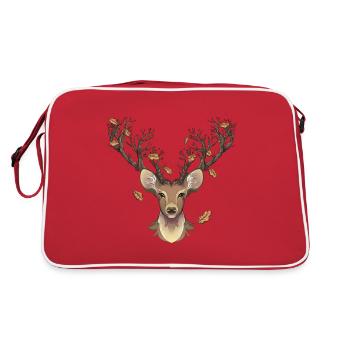 cerf à l'automne - Sac Retro - rouge/blanc - Dos