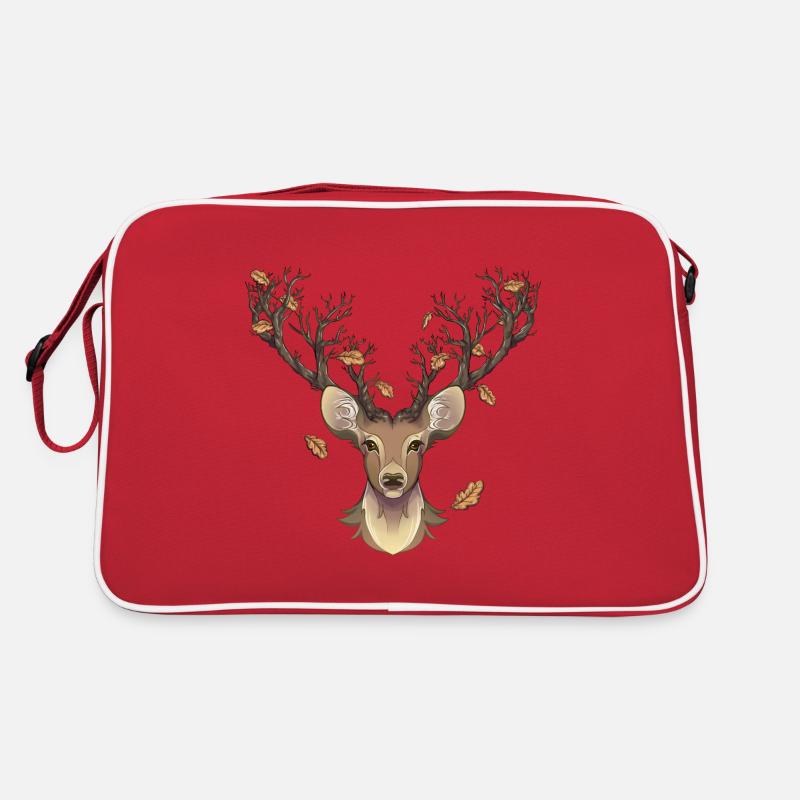 Stag in the fall - Retro Bag - red/white