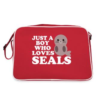 Phoque phoque garçon cadeau chien sceau - Sac Retro - rouge/blanc - Dos