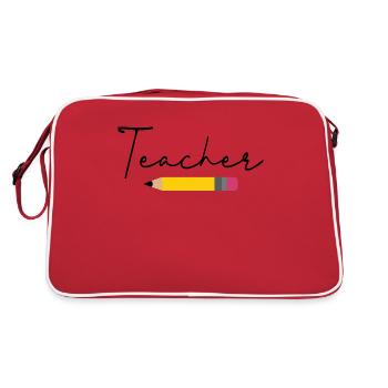 Teacher Pencil - Retro Bag - red/white - Back