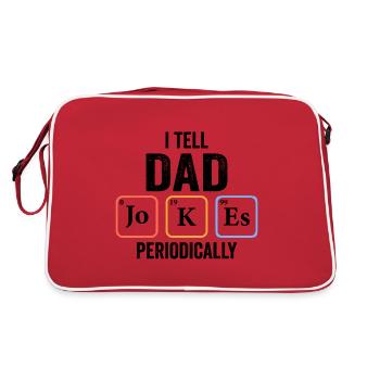 Ich erzähle Papa regelmäßig Witze - Retro Tasche - Rot/Weiß - Hinten