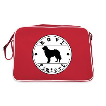 Hovified Hovawart dog saying infected dog - Retro Bag - red/white - Back