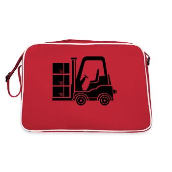 Élévateur chariot élévateur logistique paquet - Sac Retro - rouge/blanc - Dos