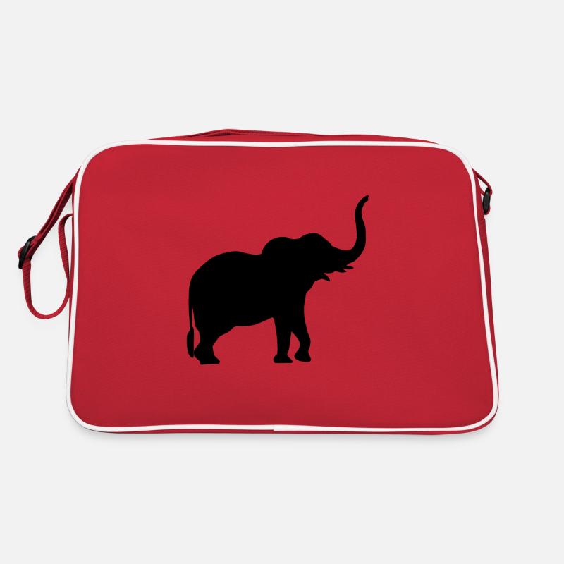 Elefant - Retro Tasche - Rot/Weiß