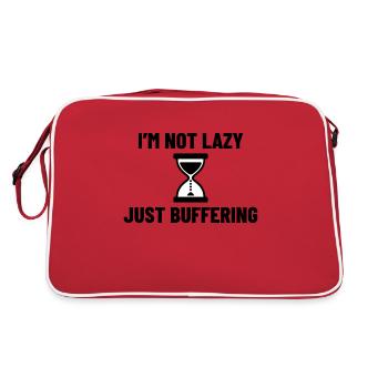 I AM NOT LAZY JUST BUFFERING - Retro Bag - red/white - Back