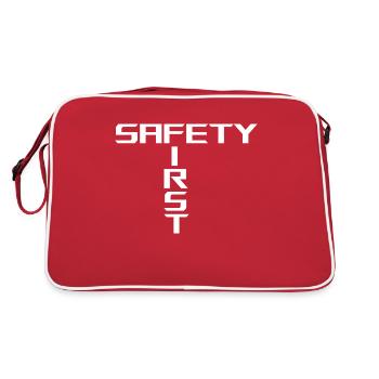 Safety First | White - Retro Bag - red/white - Back