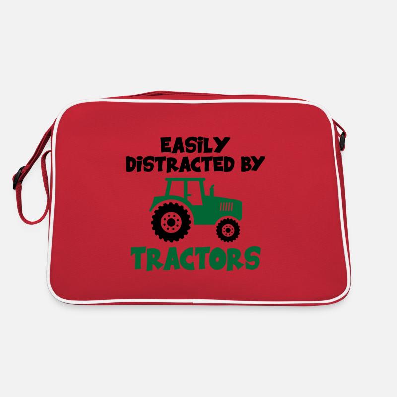 Facilement distrait par les tracteurs drôle de fermier Sac Retro