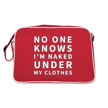 Personne ne sait que je suis nu(e) sous mes habits - Sac Retro - rouge/blanc - Dos