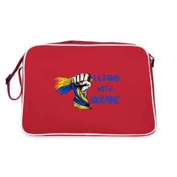 I Stand With Ukraine Ukrainian Fist Ukraine Strong - Retro Bag - red/white - Back