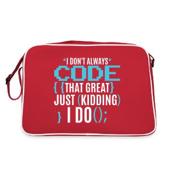 I Don't Always Code That Great - Retro Bag - red/white - Back