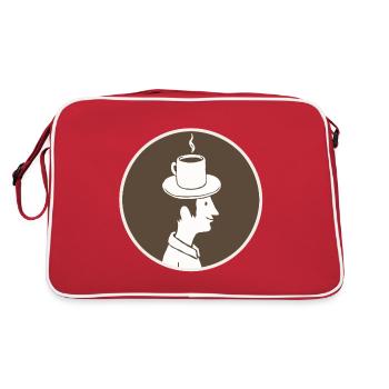 Kaffeehut Mann - Retro Tasche - Rot/Weiß - Hinten
