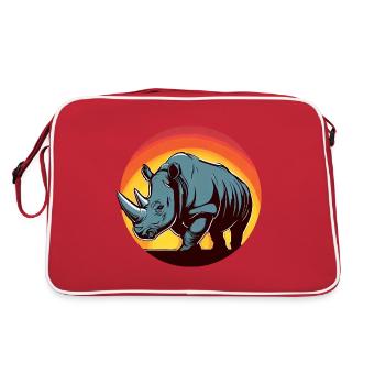 Rhinoceros Sunset Round - Retro Bag - red/white - Back