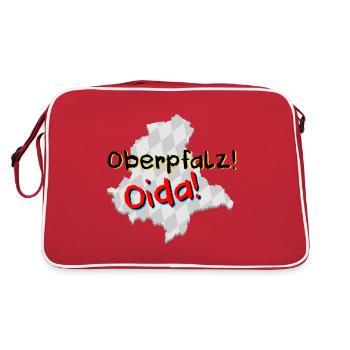 Oberpfalz Oida - Retro Tasche - Rot/Weiß - Hinten