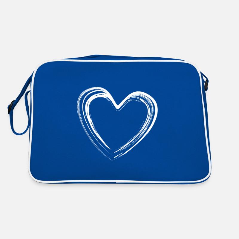 Heart - white heart Retro Bag
