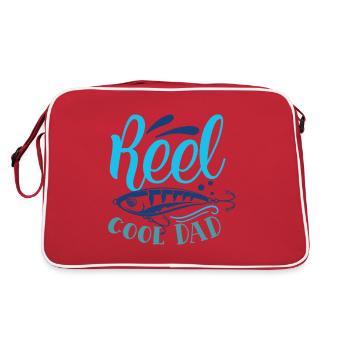 Reel Cool Dad Funny Cute Fishing Hobby Citation - Sac Retro - rouge/blanc - Dos