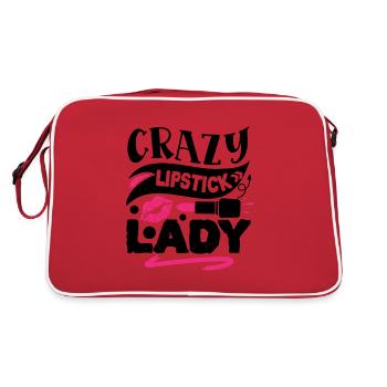 Citation de maquillage drôle de dame de rouge à lèvres fou - Sac Retro - rouge/blanc - Dos
