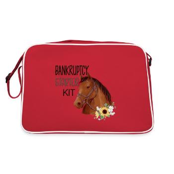 Funny Horse Bankruptcy Starter Kit Quote - Retro Bag - red/white - Back