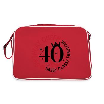 40 Birthday Queen Sassy Classy Fabulous - Retro Bag - red/white - Back