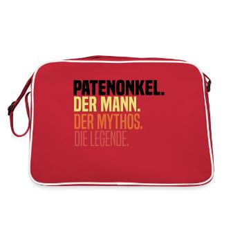 Firmung Patenonkel Firmpate Pate Firmpate Geschenk - Retro Tasche - Rot/Weiß - Hinten