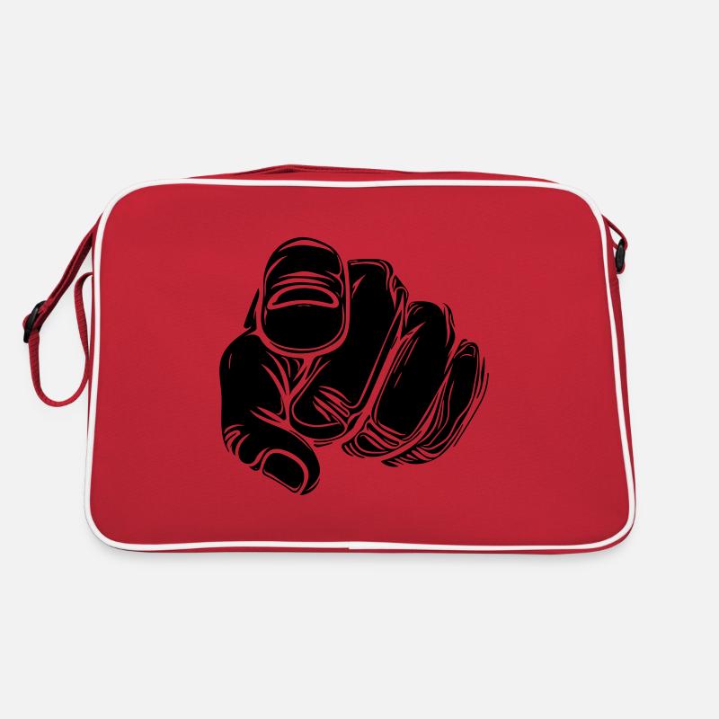 Zeigefinger mit Vector Hand Retro Tasche