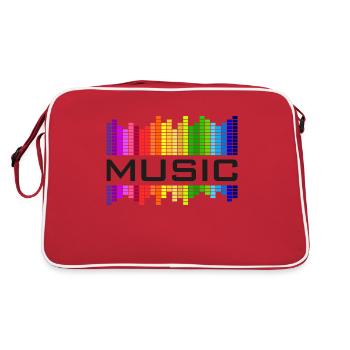 Music music equalizer rainbow colorful world dance - Retro Bag - red/white - Back