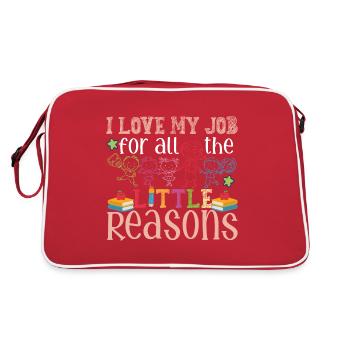 Enseignante en garderie - Sac Retro - rouge/blanc - Dos