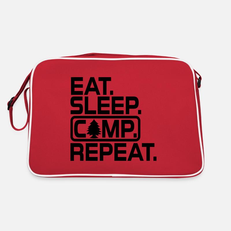 Eat Sleep Camp Repeat - Camping Lover, Camper Gift Retro Bag