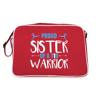 Proud Sister Of A T1D Warrior - Retro Bag - red/white - Back