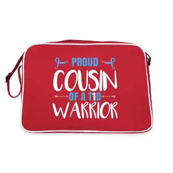 Proud Cousin Of A T1D Warrior - Retro Bag - red/white - Back