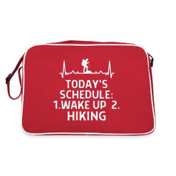 Klettern Kletterer Hiking Sprüche Geschenk - Retro Tasche - Rot/Weiß - Hinten