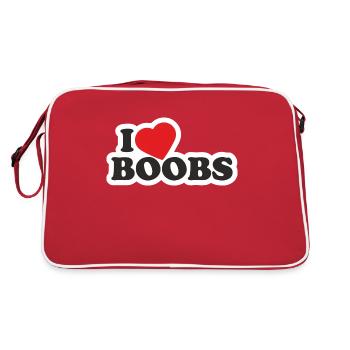I Love Boobs | Breasts | T0005 - Retro Bag - red/white - Back