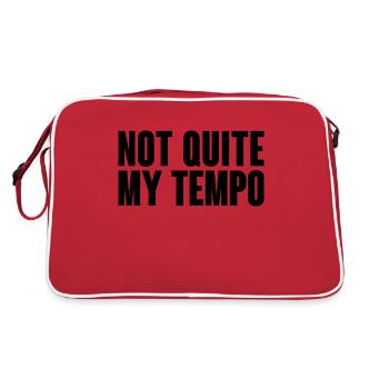 Nicht ganz mein Tempo Whiplash Zitat - Retro Tasche - Rot/Weiß - Hinten