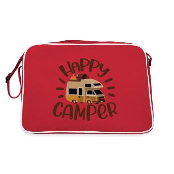 Happy Camper, Hiking & Camping Lover, Camper Gift - Retro Bag - red/white - Back