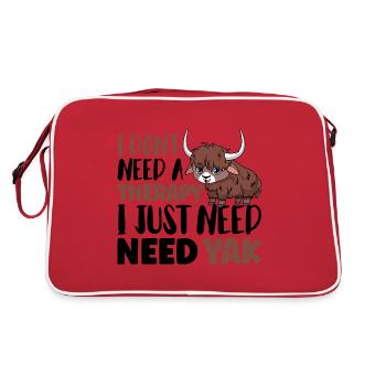 I dont need a therapy i just need Yak - Retro Tasche - Rot/Weiß - Hinten