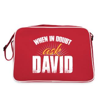 En cas de doute, demandez à David - Sac Retro - rouge/blanc - Dos