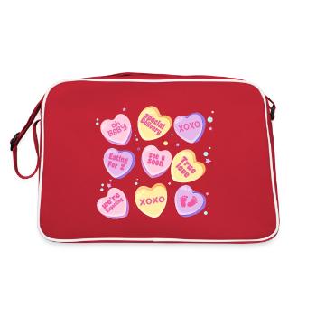 Pregnancy New Mom Candy Heart Cute Baby Reveal - Retro Bag - red/white - Back
