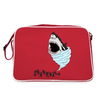 Sharknado Cooler Misch aus Tornado mit Haien - Retro Tasche - Rot/Weiß - Hinten