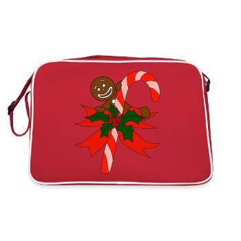 Idée de cadeau tshirt pain d'épice et canne en sucre - Sac Retro - rouge/blanc - Dos