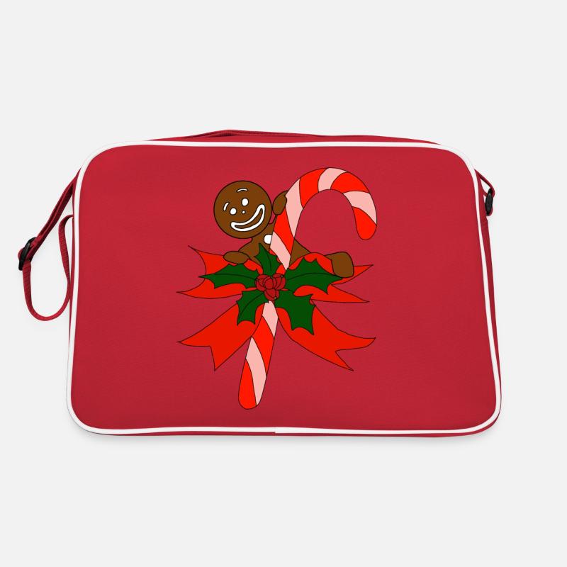 Gingerbread and candy cane tshirt gift idea Retro Bag