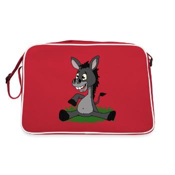 Cadeau de tshirt drôle d'âne bébé ou enfant - Sac Retro - rouge/blanc - Dos