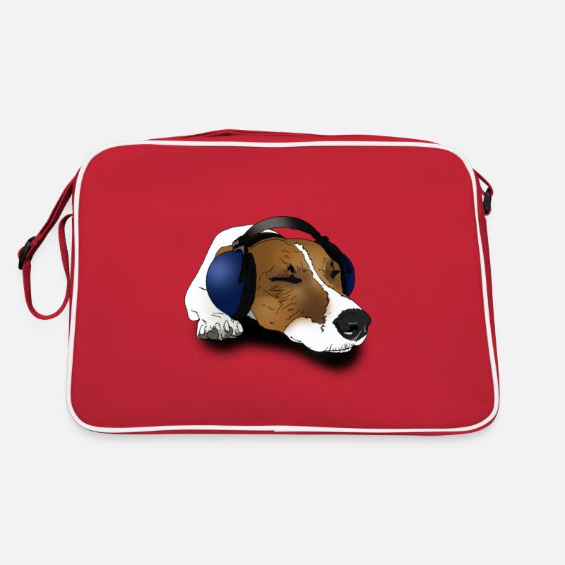 Cooler Jack Russel Geschenkidee für Hunde Freunde - Retro Tasche - Rot/Weiß