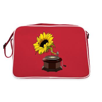 Turntable Bloom Idée cadeau pour femme et homme - Sac Retro - rouge/blanc - Dos