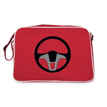 Volant de voiture conduite idée de cadeau taxe sur les véhicules - Sac Retro - rouge/blanc - Dos