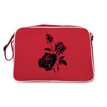 FLEURS DE ROSE NOIRE - Sac Retro - rouge/blanc - Dos